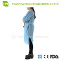 Dental disposable SMS lab coat with knitted collar and cuff
